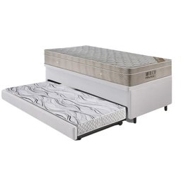 Bicama Box Baú 88x188 Courino Linho Branco com Colchão Airtech Ortobom - 9