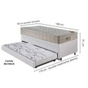 Ver imagem 2 de Bicama Box Baú 88x188 Courino Linho Branco com Colchão Airtech Ortobom