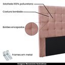 Ver imagem 3 de Cabeceira Decorativa Casal 1,40M Tropea Veludo Rosa - Gran Belo