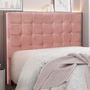 Ver imagem 5 de Cabeceira Decorativa Casal 1,40M Tropea Veludo Rosa - Gran Belo