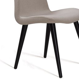 Kit 2 Cadeiras Estofadas Pes Palito Preto F89 Linho Bege Dmobiliario - 4