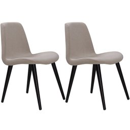 Kit 2 Cadeiras Estofadas Pes Palito Preto F89 Linho Bege Dmobiliario - 6