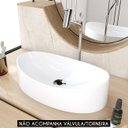 Ver imagem 2 de Cuba Pia para Banheiro Oval Canoa 46cm Tânia C08 Branco - Mpozenato