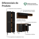 Ver imagem 4 de Armário de Cozinha Completa 220 cm Rustic/Preto Deli Madesa 02