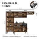 Ver imagem 3 de Armário de Cozinha Completa 220 cm Rustic/Preto Deli Madesa 02