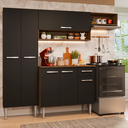 Ver imagem 1 de Armário de Cozinha Completa 220 cm Rustic/Preto Deli Madesa 02