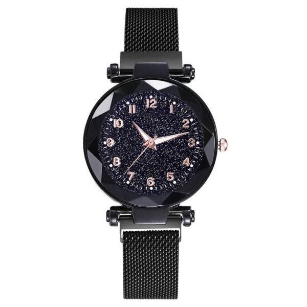 Relógio Feminino Universo Strass com Pulseira Magnetica Preto - 1