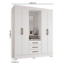 Ver imagem 3 de Guarda Roupa solteiro Tuboarte Onix 100% MDF Capelinha 4 Portas e 3 Gavetas Kit de Espelho e Pés