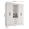 Guarda Roupa solteiro Tuboarte Onix 100% MDF Capelinha 4 Portas e 3 Gavetas Kit de Espelho e Pés - 3