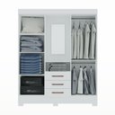 Ver imagem 2 de Guarda Roupa solteiro Tuboarte Onix 100% MDF Capelinha 4 Portas e 3 Gavetas Kit de Espelho e Pés
