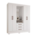 Ver imagem 5 de Guarda Roupa solteiro Tuboarte Onix 100% MDF Capelinha 4 Portas e 3 Gavetas Kit de Espelho e Pés