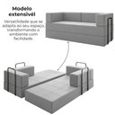Ver imagem 5 de Sofa Cama Modular 2 Lugares 180 Cm Monaco Linho Cinza Vconcept