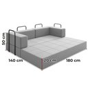Ver imagem 6 de Sofa Cama Modular 2 Lugares 180 Cm Monaco Linho Cinza Vconcept