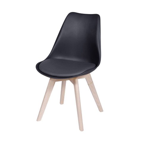 Cadeira Joly Pp Alm Pu Base Madeira:preta
