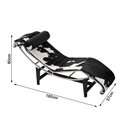 Ver imagem 2 de Chaise Lc-4 Cromada em Couro Vaquejado Preto e Branco