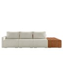 Ver imagem 7 de Sofá Ilha Modulado Milos 342cm Puff Lateral Offwhite Caramelo Manchado Bouclê/pu G33 - Gran Belo