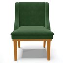 Ver imagem 6 de Kit 6 Cadeiras Decorativas Sala de Jantar Base Fixa de Madeira Firenze Suede Verde/castanho