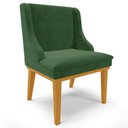 Ver imagem 7 de Kit 6 Cadeiras Decorativas Sala de Jantar Base Fixa de Madeira Firenze Suede Verde/castanho