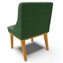 Ver imagem 5 de Kit 6 Cadeiras Decorativas Sala de Jantar Base Fixa de Madeira Firenze Suede Verde/castanho
