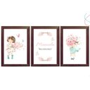 Ver imagem 1 de 3 Quadros Decorativos Infantil Menina Aquarela Flores:tabaco