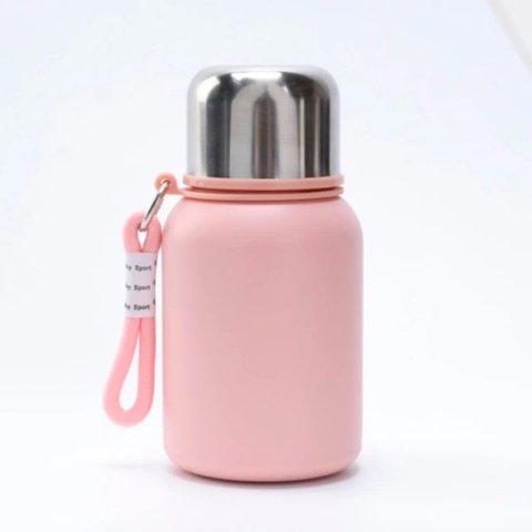 Garrafa Térmica Inox Rosa 450ml Conserva Gelado e Quente