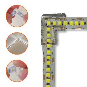 Kit 10 Conectores Tipo L 90° Emenda para Fita de Led 120 e 240 Leds 10mm