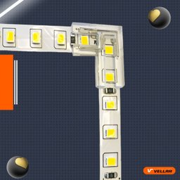 Kit 10 Conectores Tipo L 90° Emenda para Fita de Led 120 e 240 Leds 10mm - 6