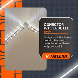 Kit 10 Conectores Tipo L 90° Emenda para Fita de Led 120 e 240 Leds 10mm - 2