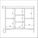 Ver imagem 5 de Aparador 2 Portas 3 Nichos 90x81 Marrom/Lamina Mel