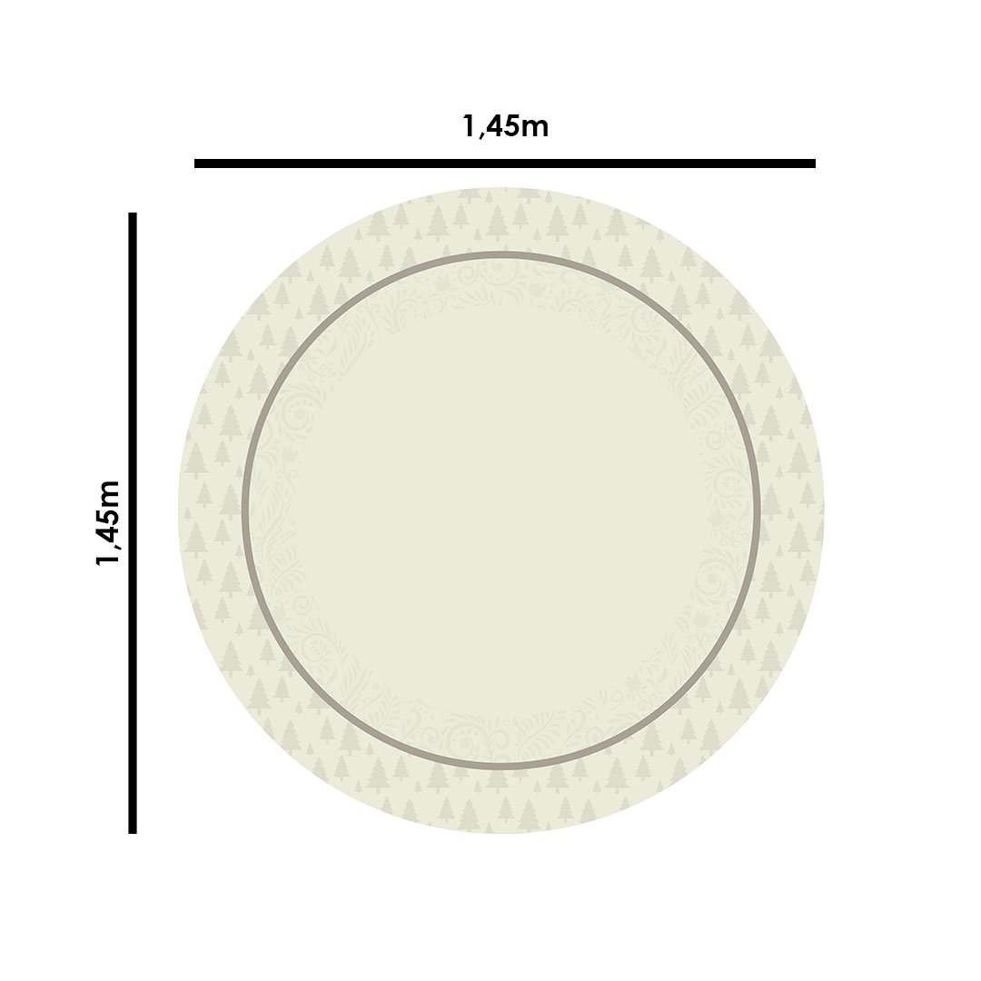 Toalha de Mesa Redonda  Para 4 Lugares Clássica 1.45m - 3