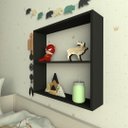 Ver imagem 3 de Nicho P15cm Minimalista Preto Mdf Organizador Dormitorio Bebe Infantil Kids - Rufatto Decorações