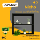 Ver imagem 4 de Nicho P15cm Minimalista Preto Mdf Organizador Dormitorio Bebe Infantil Kids - Rufatto Decorações
