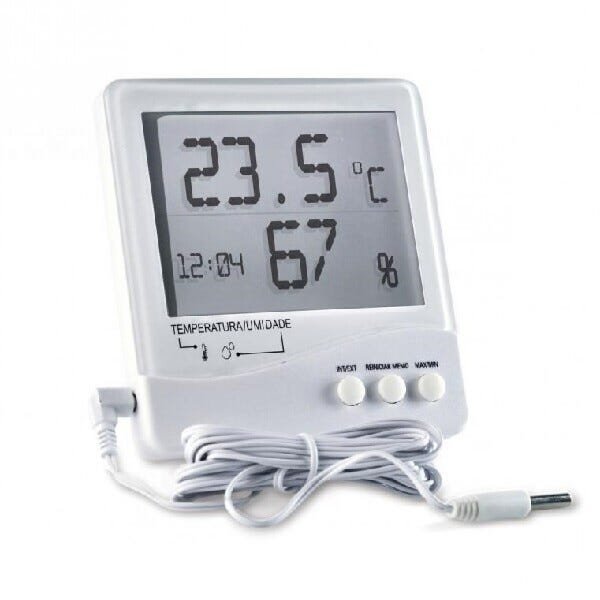 Termo-Higrômetro Digital Temperatura Inte E Exte E Umidade