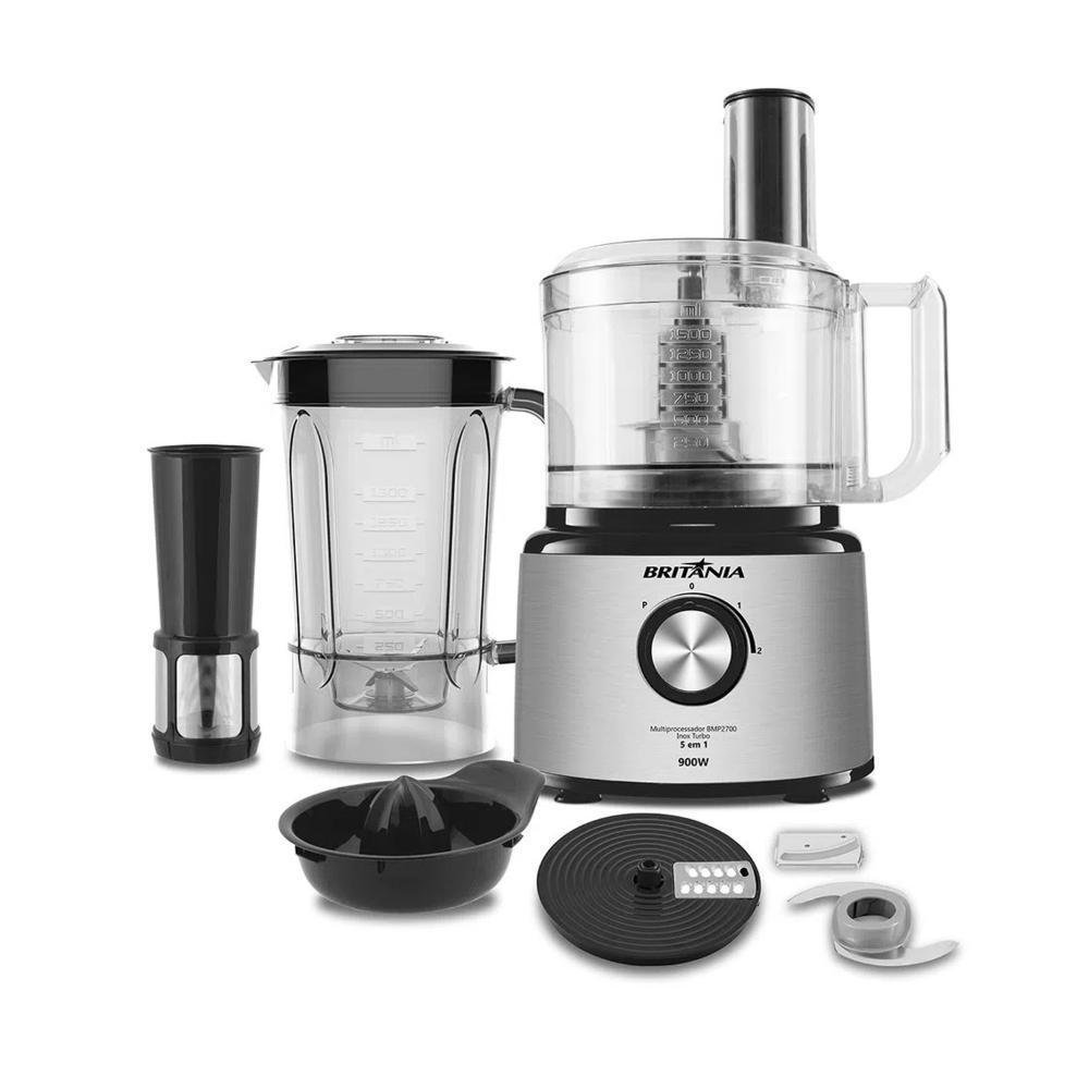 Multiprocessador 5 em 1 Inox Turbo Bmp2700p Britânia - 110v