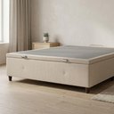 Ver imagem 4 de Box Baú Casal Base Cama 138cm x 188cm Premium Cor:Linho Bege Claro