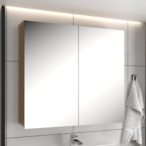Espelheira para Banheiro 77cm x 66cm Diamante Marrom Noce