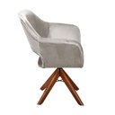 Ver imagem 2 de Poltrona Zara Giratória Base de Madeira Veludo Capuccino 250 Bella Decor