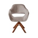 Ver imagem 1 de Poltrona Zara Giratória Base de Madeira Veludo Capuccino 250 Bella Decor