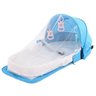 Berço Cama portátil com brinquedos e mosquiteiro para bebê dormir dobrável - Água - 4