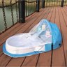 Berço Cama portátil com brinquedos e mosquiteiro para bebê dormir dobrável - Água - 3