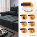 Ver imagem 4 de Sofá Retrátil Reclinável Verona 2,30m Suede Velut Cinza Lunar Molas Ensacadas - King House