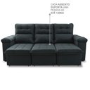Ver imagem 5 de Sofá Retrátil Reclinável Verona 2,30m Suede Velut Cinza Lunar Molas Ensacadas - King House