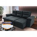 Ver imagem 3 de Sofá Retrátil Reclinável Verona 2,30m Suede Velut Cinza Lunar Molas Ensacadas - King House