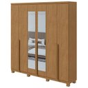 Ver imagem 1 de Guarda Roupa Casal Alonzo 6 Portas Amêndoa Clean com Espelho e Pés - Lopas