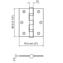 Ver imagem 2 de Dobradiça Aço Inox Polido 3,5x3x2,5mm 926.24.238 (unidade) Hafele 926.24.239