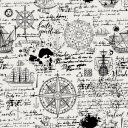 Ver imagem 1 de Papel de Parede Temático Vintage Navegação - 3,00x0,50m