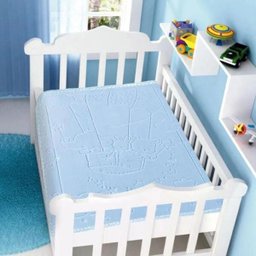 Cobertor Infantil Raschel Com Relevo Azul - Jolitex - 1