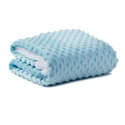 Manta Cobertor para Bebê Pipoquinha Sherpa Microfibra Azul