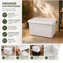 Ver imagem 4 de Caixa Plastica Grande 70L Branca Tampa Trava Organizador Roupas Objetos Brinquedos Deposito