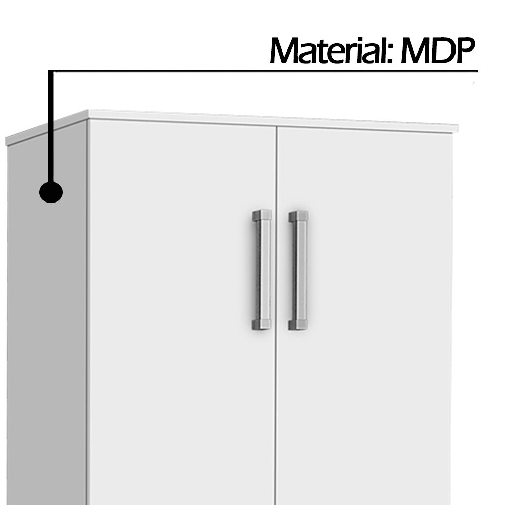 Armário Multiuso 2 Portas Branco J&A Móveis Smart 118X64X36 ...